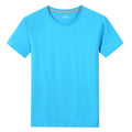 Men Women Short Sleeve Solid color O-Neck T shirts Blue