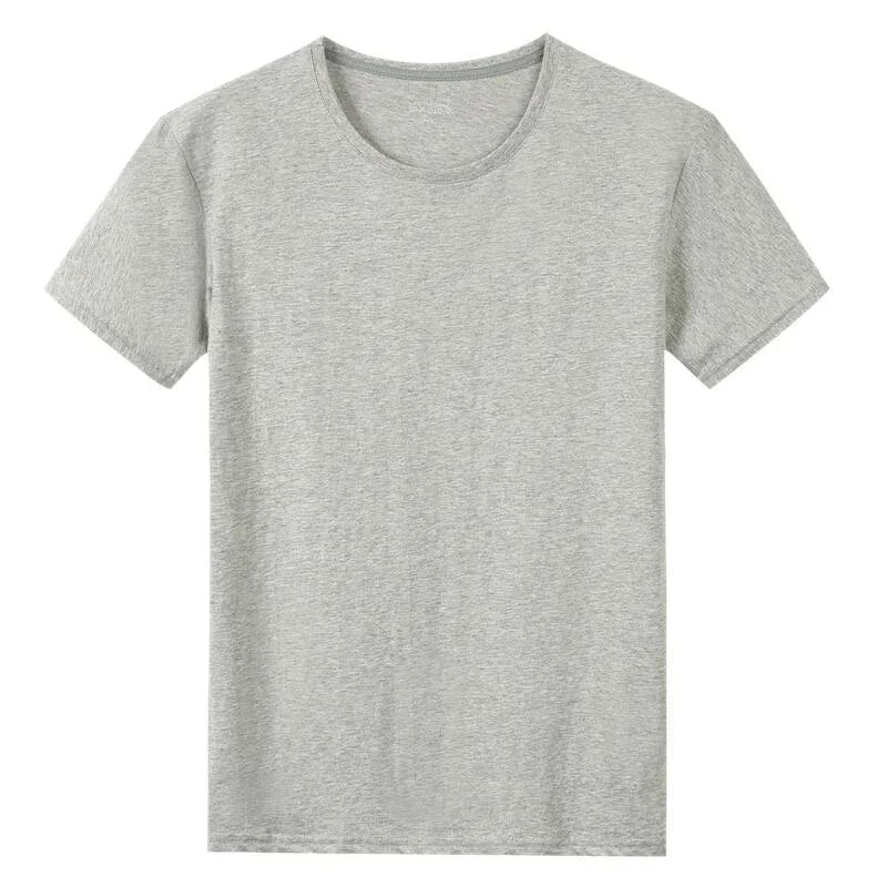 Men Women Short Sleeve Solid color O-Neck T shirts Grey