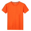 Men Women Short Sleeve Solid color O-Neck T shirts Orange
